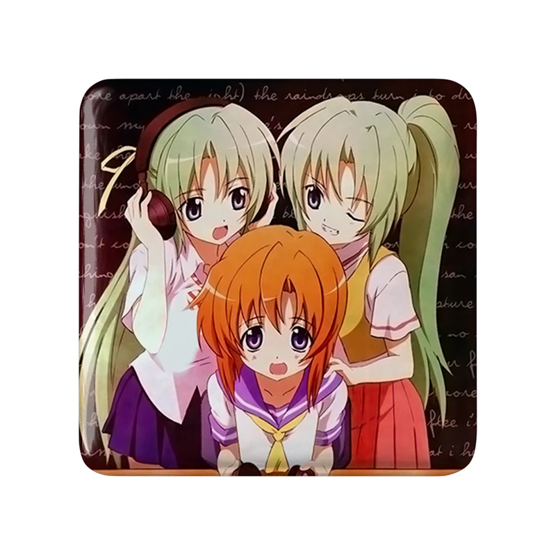 مگنت خندالو طرح میون و رنا و شیون انیمه هیگوراشی وقتی اشک می ریزد  مدل مربعی کد 18139