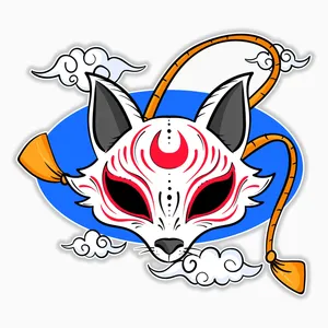 استیکر لپ تاپ و موبایل بووم طرح روباه انیمه مدل Kitsune کد MM80