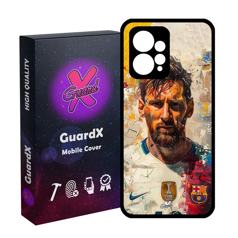 کاور گارد ایکس طرح لیونل مسی مدل Glass10703 مناسب برای گوشی موبایل شیائومی Redmi Note 12 4G