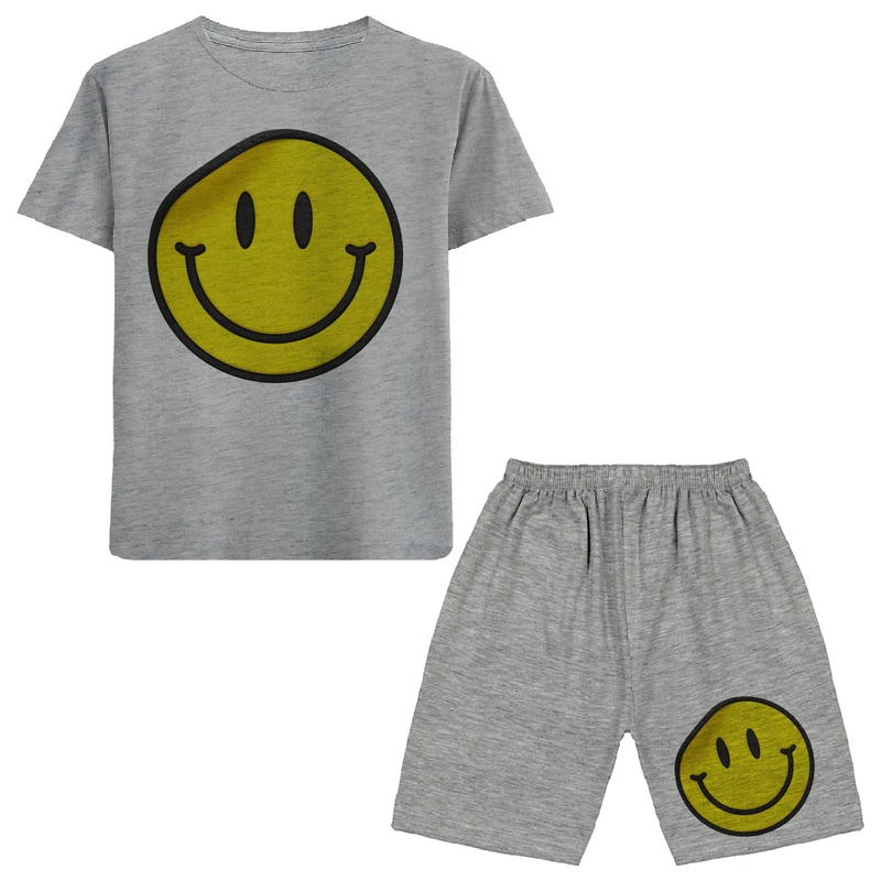 ست تی شرت و شلوارک پسرانه مدل لبخند N293