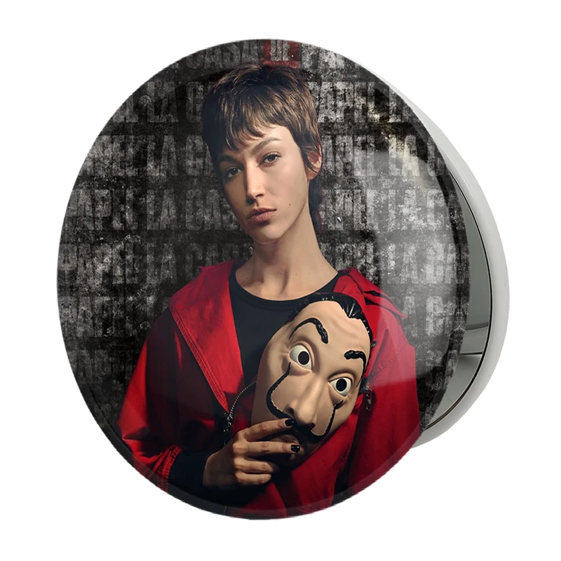 آینه جیبی خندالو طرح توکیو سریال Money Heist مدل تاشو کد 3220 