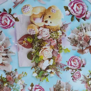 کاغذ کادو طرح عروسک خرسی بسته 3 عددی