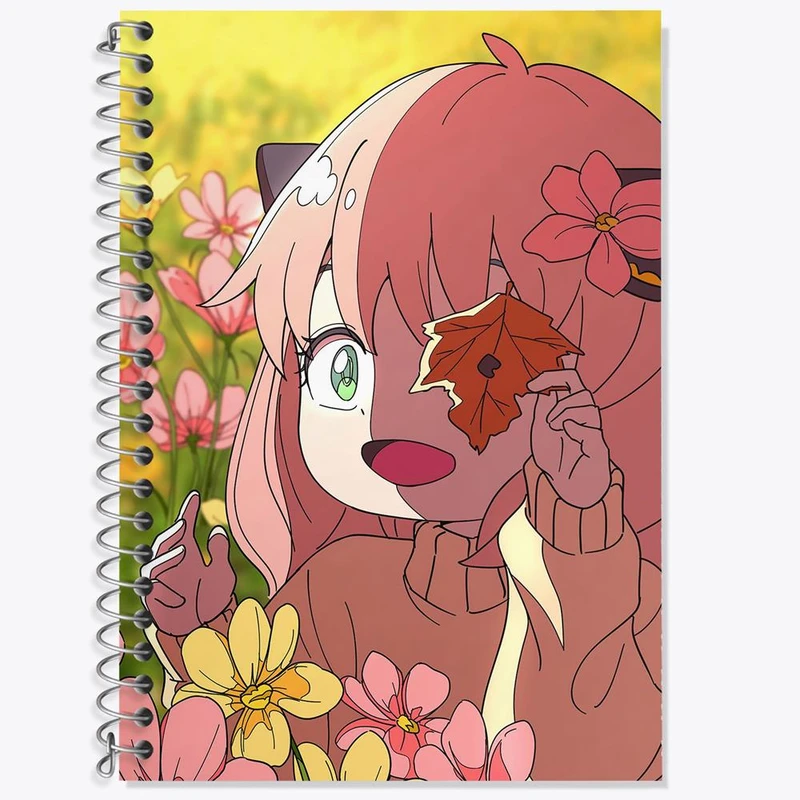 دفتر زبان 50 برگ خندالو مدل دو خط طرح آنیا فورجر انیمه اسپای ایکس فمیلی Spy x Family کد 24219