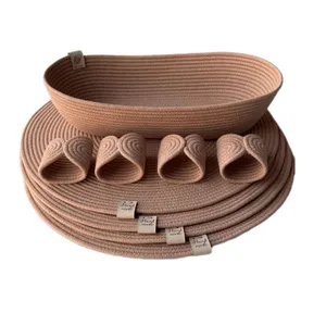 زیربشقابی مدل p9 به همراه حلقه دستمال و سبد نان مجموعه 9 عددی