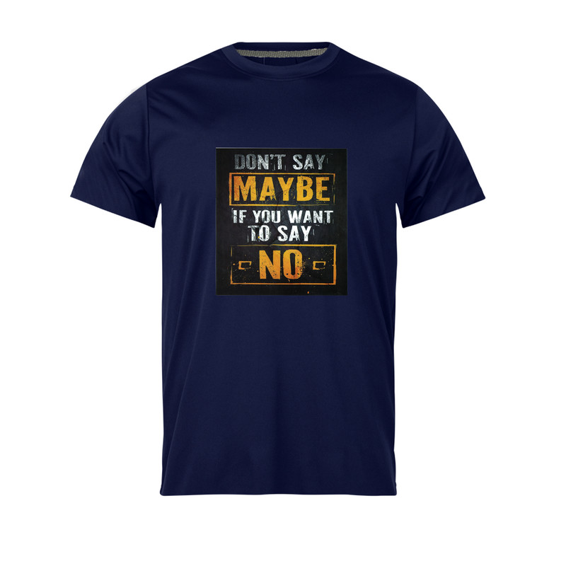 تی شرت آستین کوتاه مردانه مدل dont say maybe_NC1_1010 رنگ سرمه ای