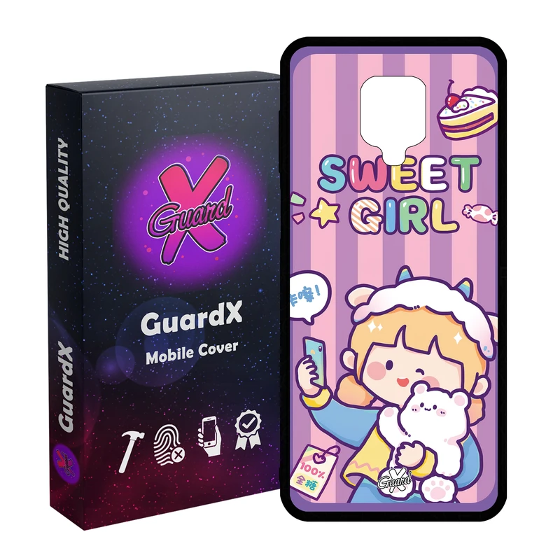 کاور گارد ایکس طرح دختر مدل Glass10518 مناسب برای گوشی موبایل شیائومی Redmi Note9 Pro/Note 9 Pro Max/Redmi Note 9S/MI Poco M2 Pro