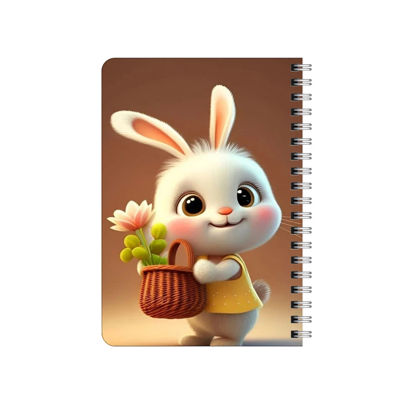 دفترچه یادداشت بامبیلیپ مدل چوبی طرح خرگوش و گلدان گل کد 7095576