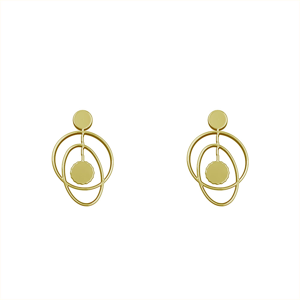 گوشواره طلا 18 عیار زنانه مدوپد مدل حلقه کد GA1-10061