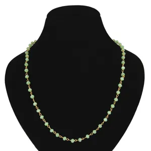 گردنبند نقره زنانه بازرگانی میلادی مدل سنگ جید طبیعی کد GAR_109