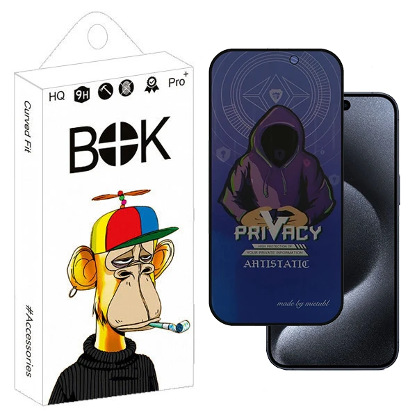  محافظ صفحه نمایش حریم شخصی بوک مدل Antistatic Aura مناسب برای گوشی موبایل اپل iphone 15 pro max 