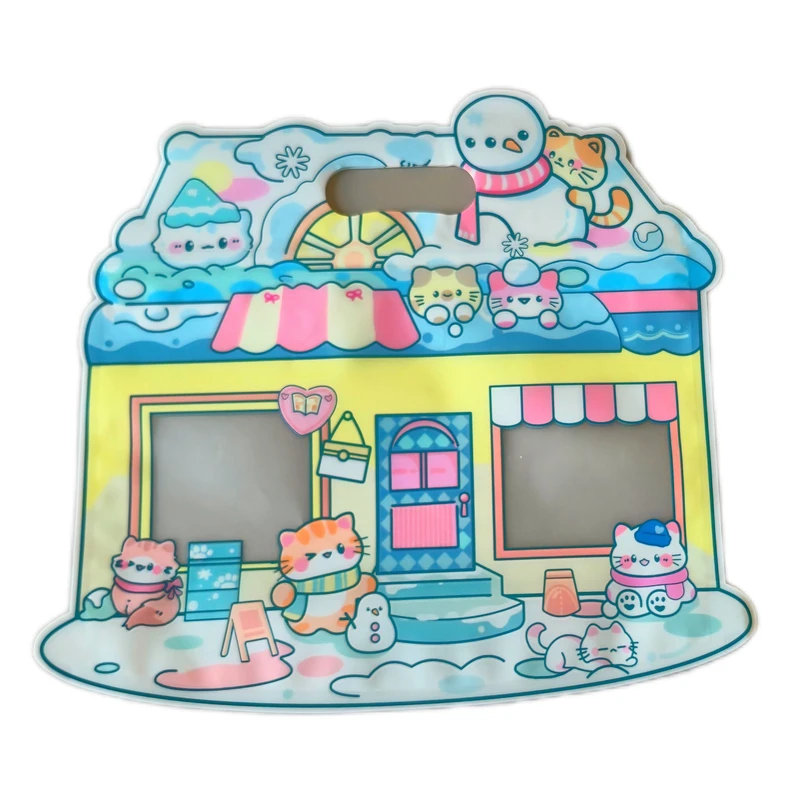 کیسه زیپ دار مدل فانتزی پلاستیکی طرح خانه عروسکی مجموعه 5 عددی