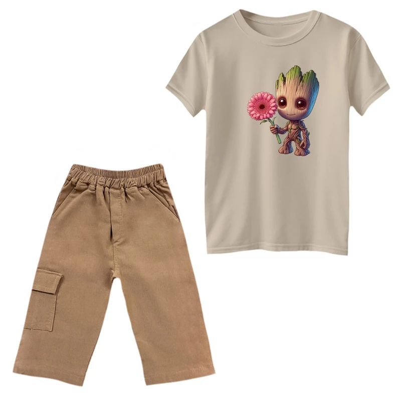 ست تی‌شرت و شلوارک پسرانه مدل گروت کد 7