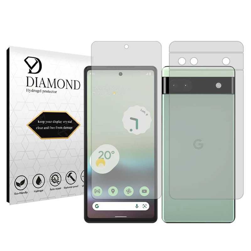 محافظ صفحه نمایش شفاف دیاموند مدل Tough مناسب برای گوشی موبایل گوگل Pixel 6a به همراه محافظ پشت گوشی