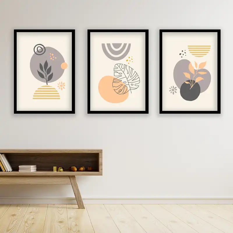 تابلو مدل مینیمال دکوراتیو کد LA-G3060 مجموعه 3 عددی
