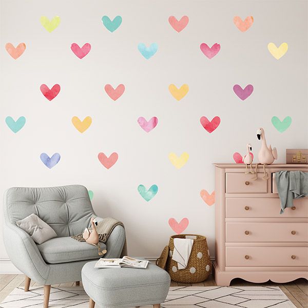 استیکر دیواری کودک راتیانا مدل Colorful Hearts بسته 112 عددی -  - 2