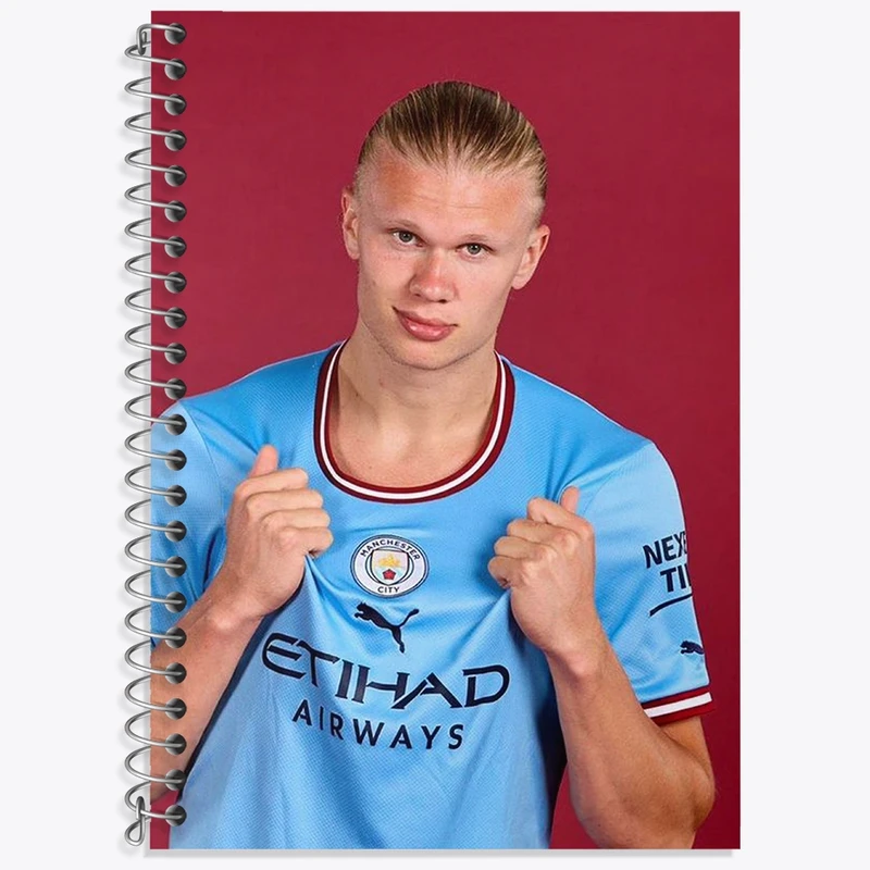 دفتر زبان 50 برگ خندالو مدل دو خط طرح ارلینگ هالند (Erling Haaland) کد 36361