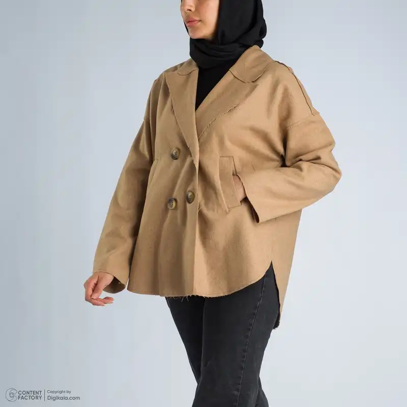 پالتو زنانه گردیه مدل 330107 رنگ کرم