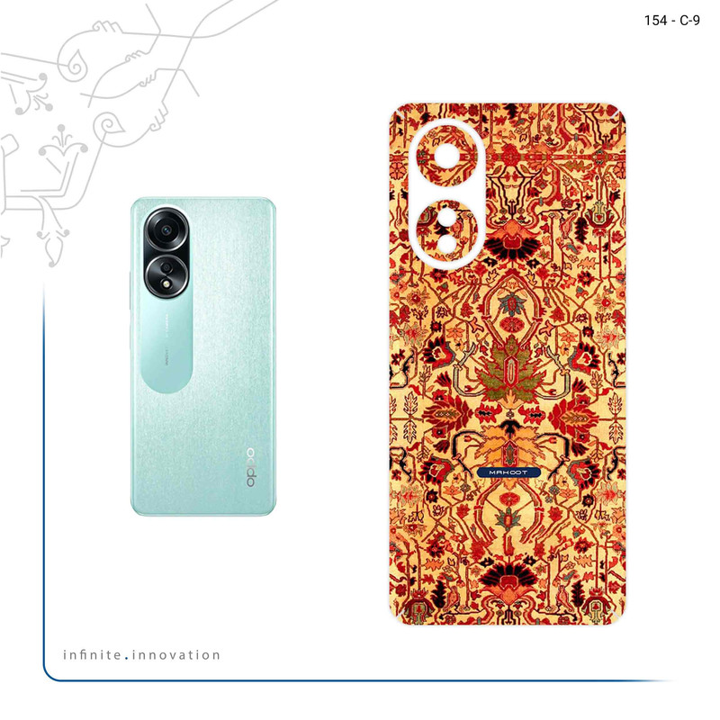 برچسب پوششی ماهوت مدل Persian_Carpet_Yellow مناسب برای گوشی موبایل اپو A58 4G