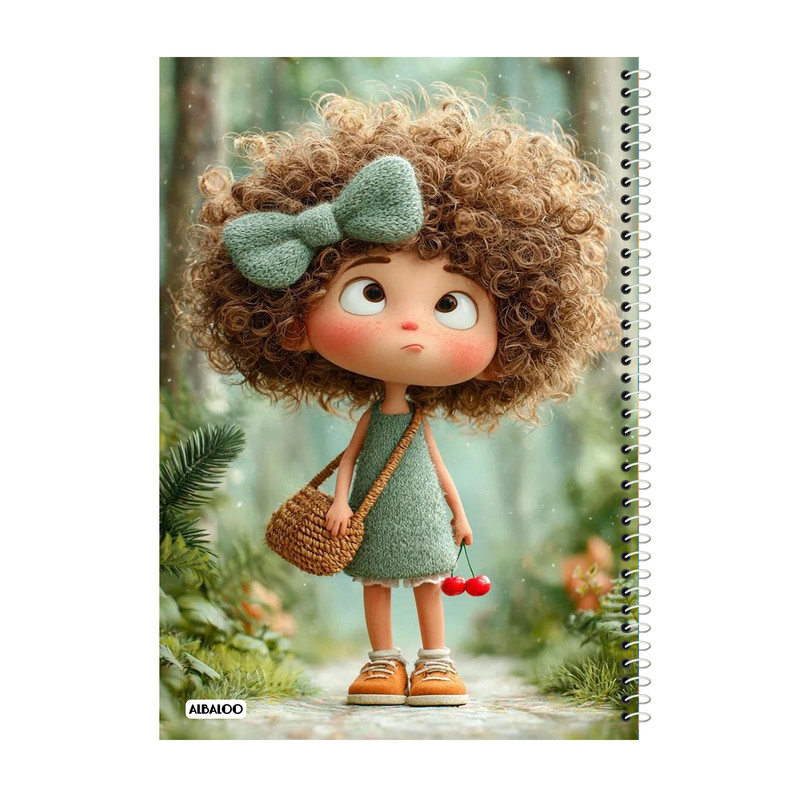 دفتر مشق 100 برگ آلبالو طرح دختر فانتزی کد 2202