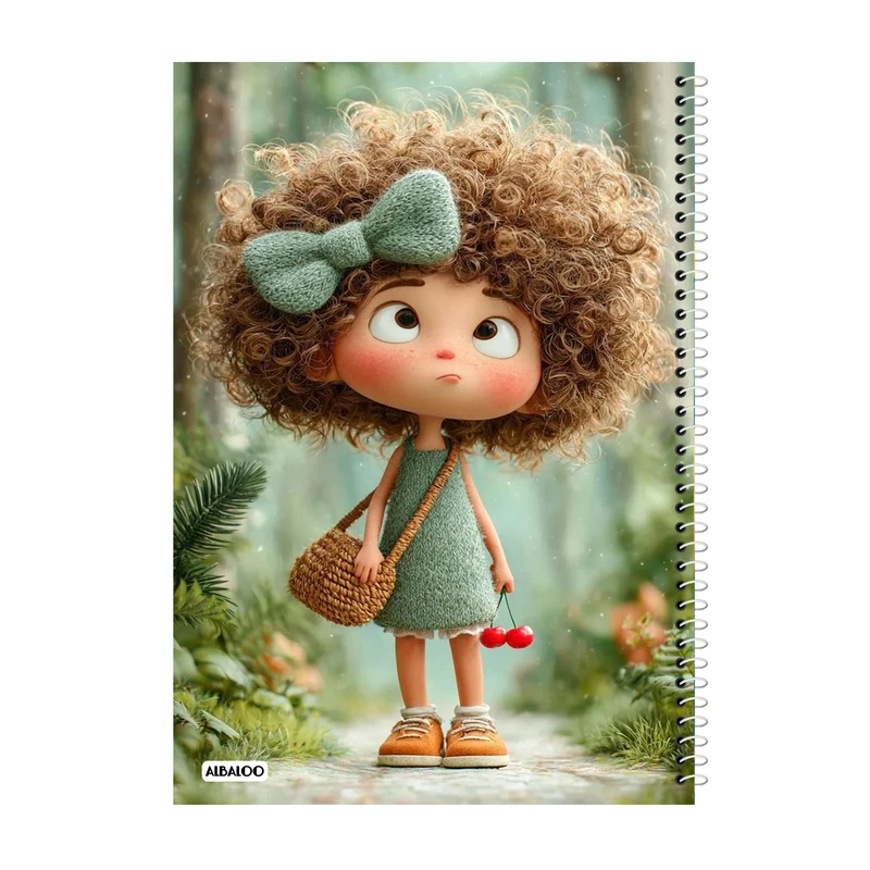 دفتر مشق 50 برگ آلبالو طرح دختر فانتزی کد 2202