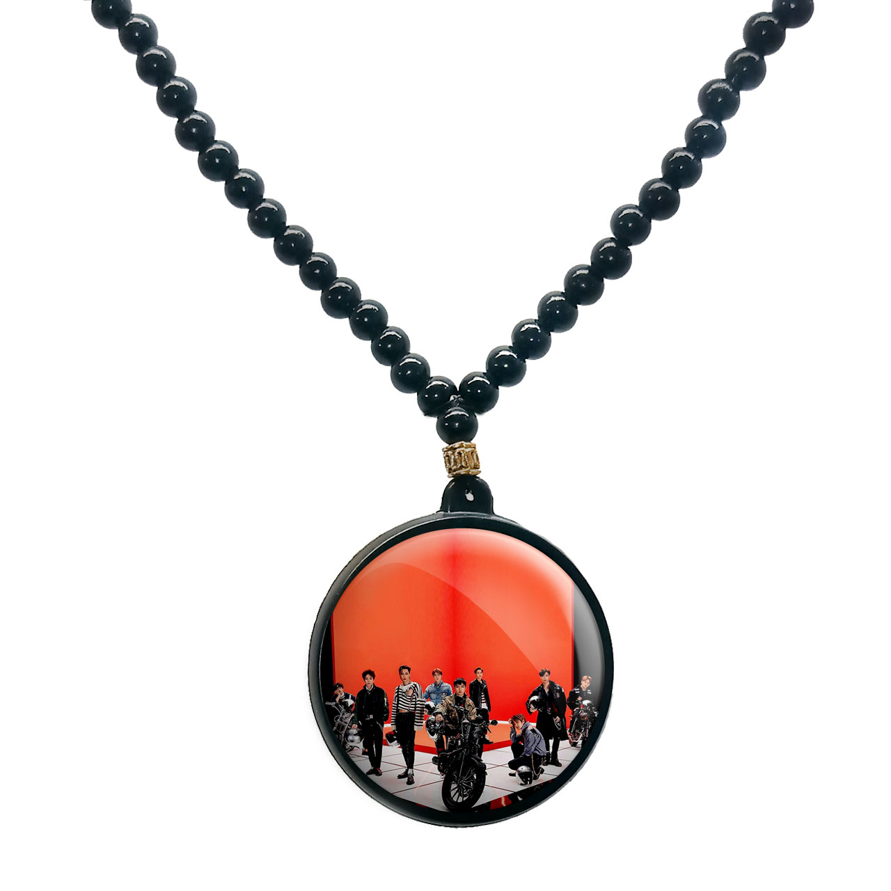 گردنبند پرمانه طرح exo کد pmd.14131 مدل دو طرفه