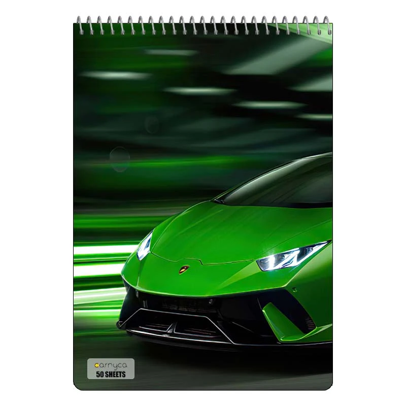 دفتر نقاشی 50 برگ سیمی کارنیکا طرح لامبورگینی هوراکان Lamborghini Huracan کد 18744