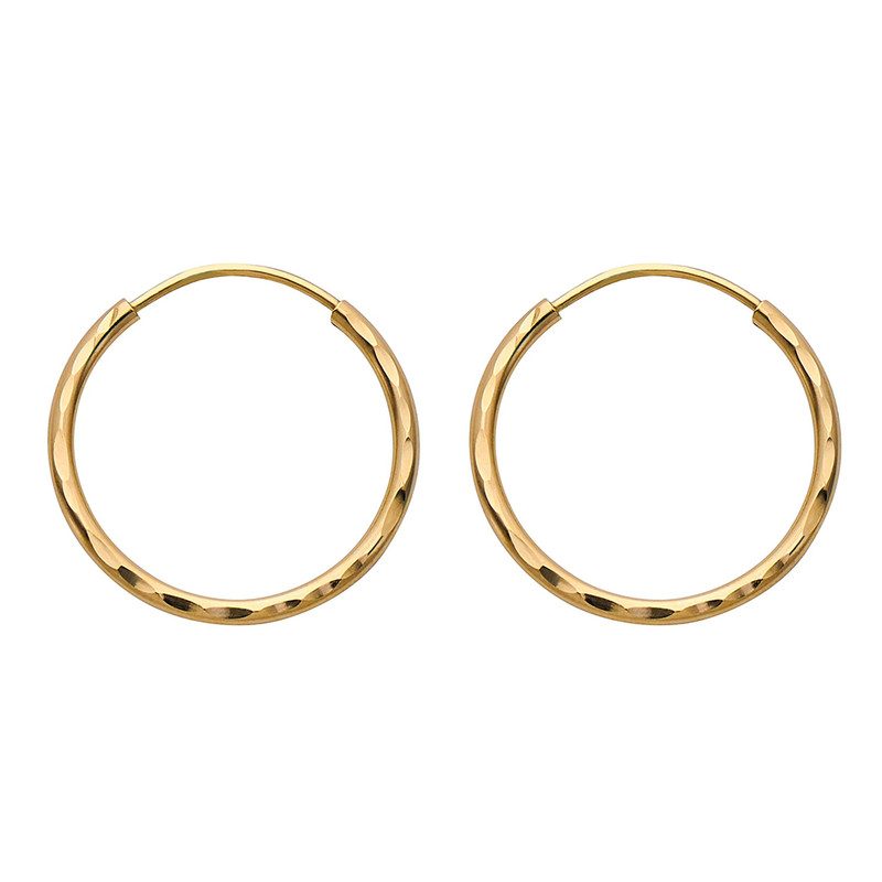 گوشواره طلا 18 عیار زنانه سوزیانا مدل حلقه ای تراش کد 002