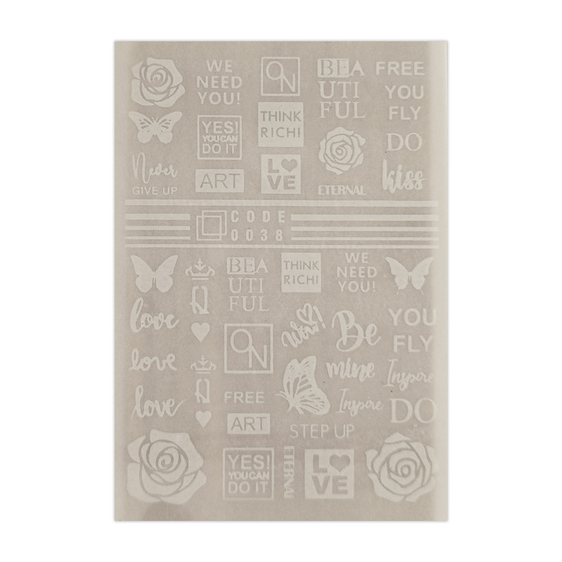 برچسب لنز ناخن مدل متن انگلیسی کد 38