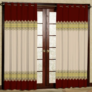 پرده مدل طرح دار هازان پانچی کد 4664 سایز 140x200 سانتی متر