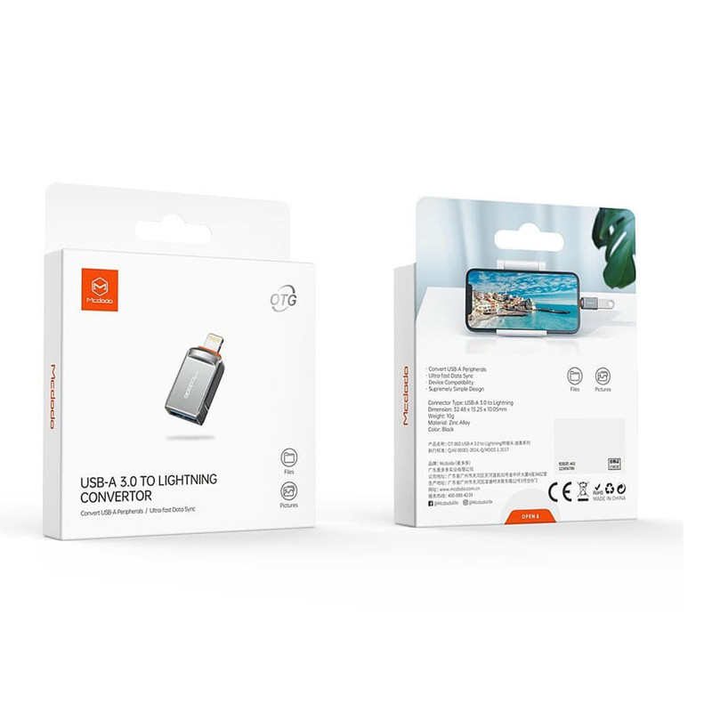 مبدل OTG تبدیل USB به لایتنینگ مک دودو مدل OT-86