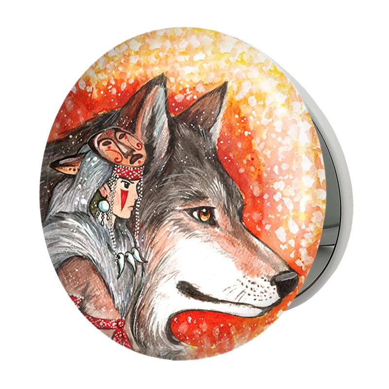 آینه جیبی خندالو طرح سان و مورو انیمه پرنسس مونونوکه مدل تاشو کد 34081