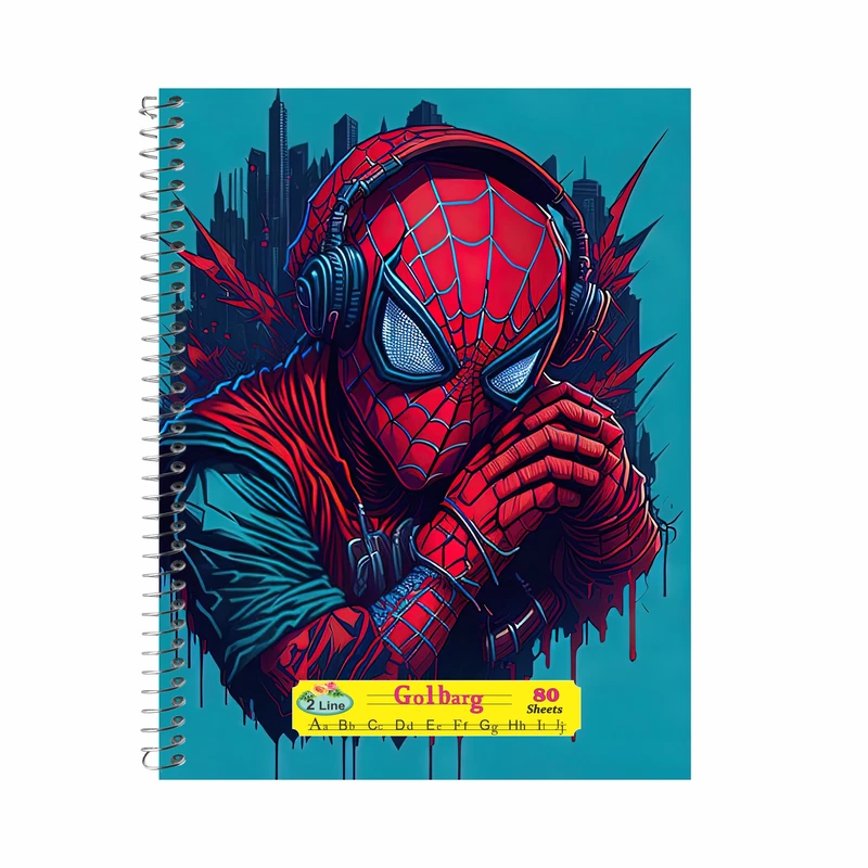 دفتر زبان 80 برگ گلبرگ مدل مردعنکبوتی کد 7051