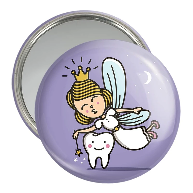 آینه جیبی خندالو مدل جشن دندونی دخترونه  کد 10936