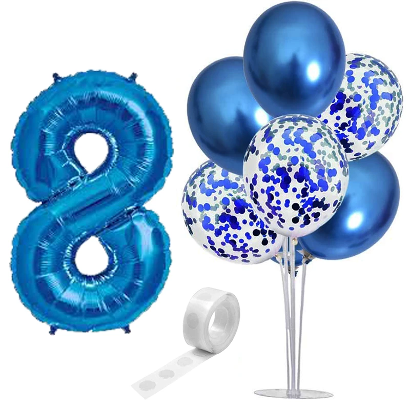 بادکنک آرایی مسترتم طرح کروم شیشه ای پولک دار کد 8 بسته 10 عددی