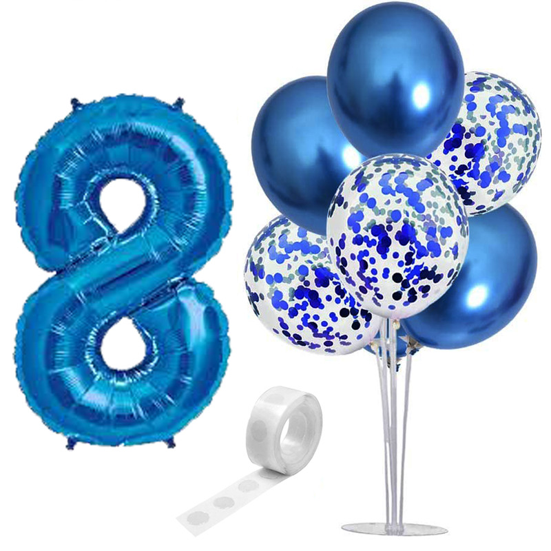 بادکنک آرایی مسترتم طرح کروم شیشه ای پولک دار کد 8 بسته 10 عددی