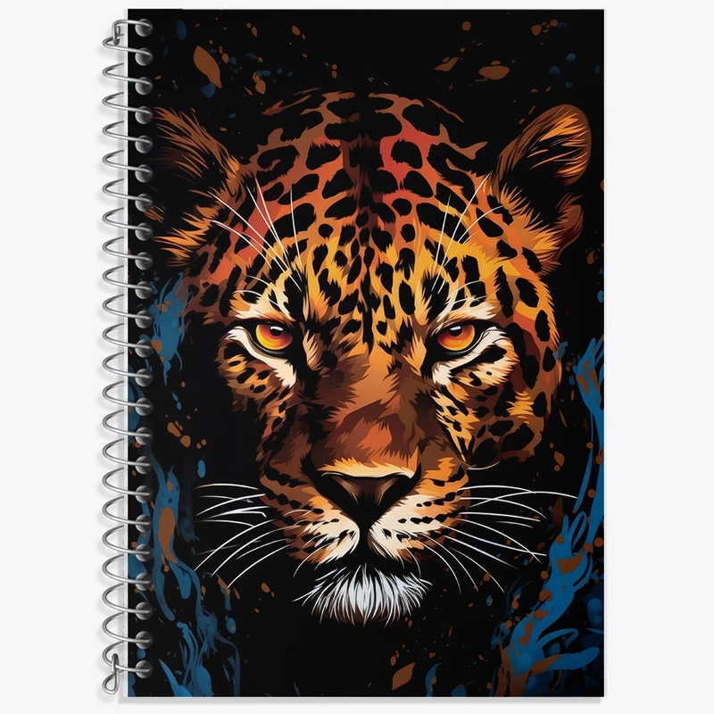 دفتر زبان 50 برگ خندالو مدل سه خط طرح پلنگ کد F1045