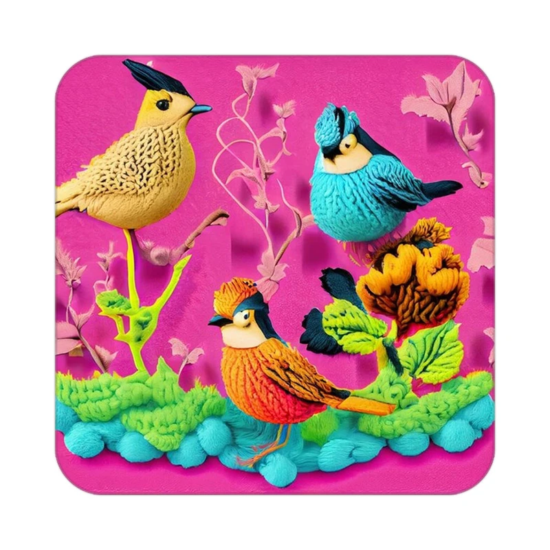 زیر لیوانی کاکتی طرح حیوانات رنگی مدل mp27101