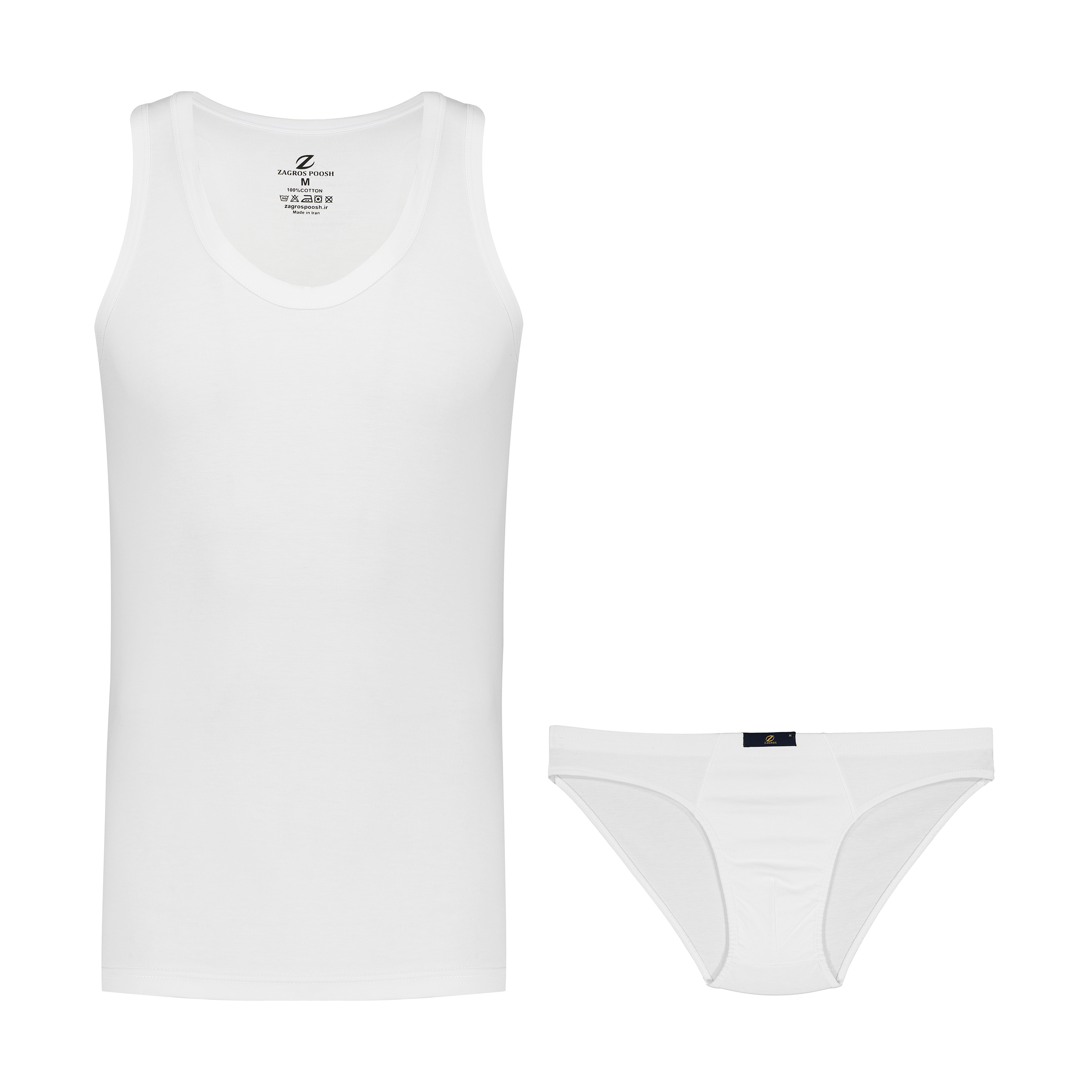 ست شورت و زیرپوش مردانه زاگرس پوش مدل 105-WHITE