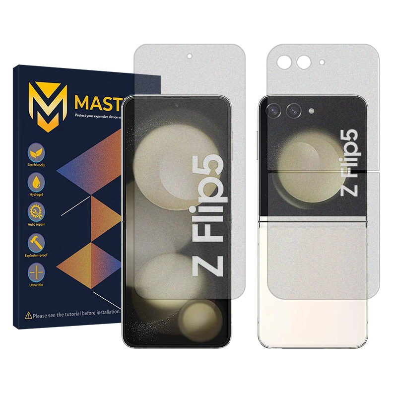 محافظ صفحه نمایش مات مستر مدل Resistant مناسب برای گوشی موبایل سامسونگ Galaxy Z Flip5 به همراه محافظ پشت گوشی