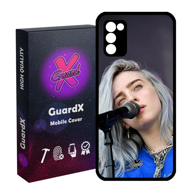 کاور گارد ایکس طرح Billie Eilish مدل Glass10242 مناسب برای گوشی موبایل سامسونگ Galaxy A02s / M02s