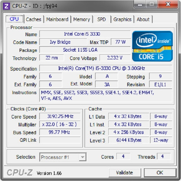 پردازنده مرکزی اینتل سری Ivy Bridge مدل Core i5-3330 تری