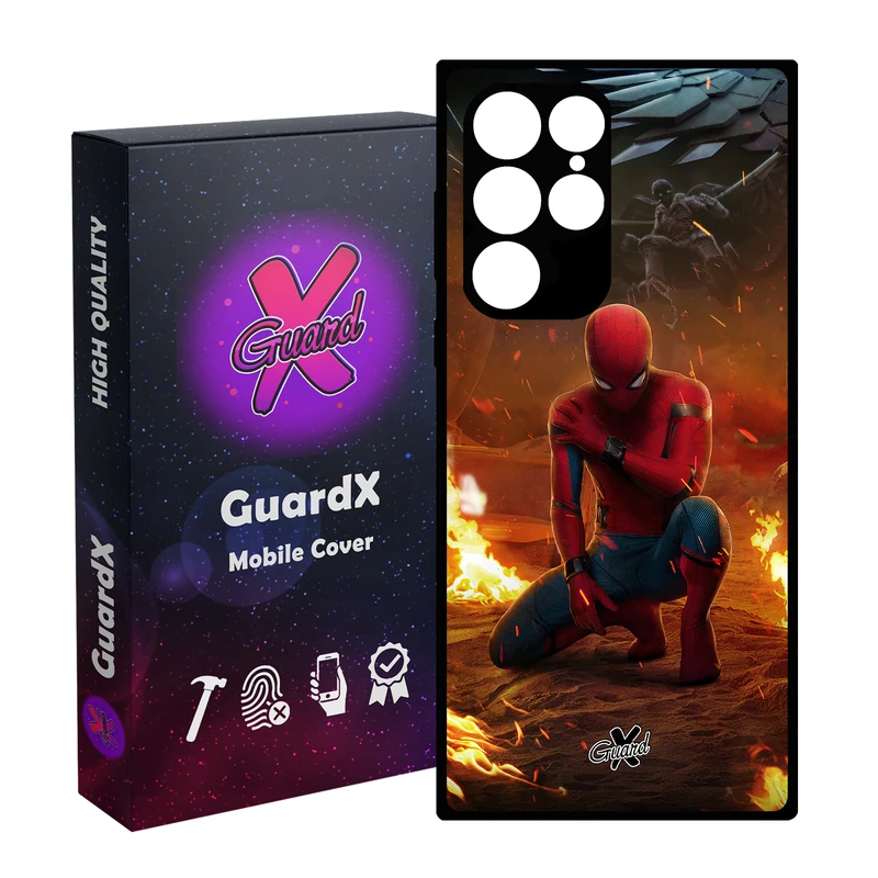 کاور گارد ایکس طرح Spider Man مدل Glass10098 مناسب برای گوشی موبایل سامسونگ Galaxy S23 Ultra