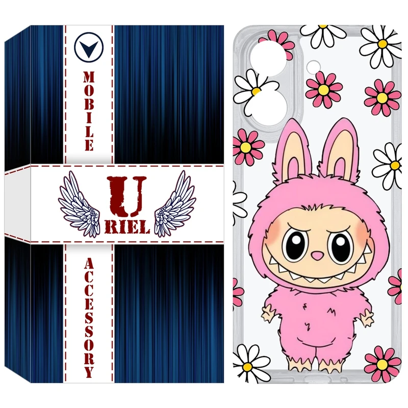 کاور یوریل مدل Clear کد 106 طرح لبوبو Labubu مناسب برای گوشی موبایل شیائومی Redmi 13C / Poco C65