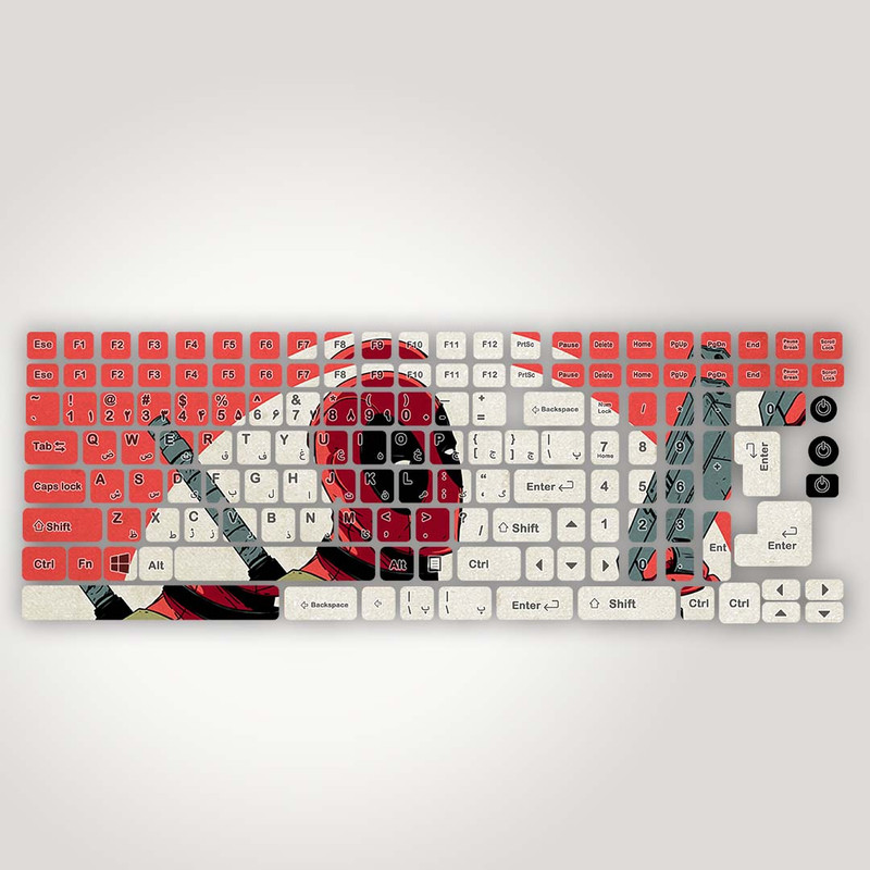 برچسب حروف فارسی کیبورد مدل deadpool fan کد K-326 