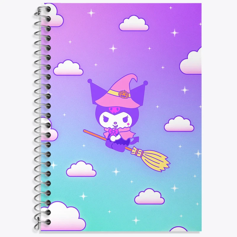 دفتر زبان 50 برگ خندالو مدل دو خط طرح کرومی (Kuromi) کد N4231