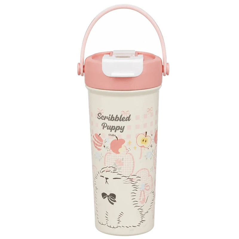 تراول ماگ مدل Scribbled Puppy طرح سگ و سیب گنجایش 0.65 لیتر