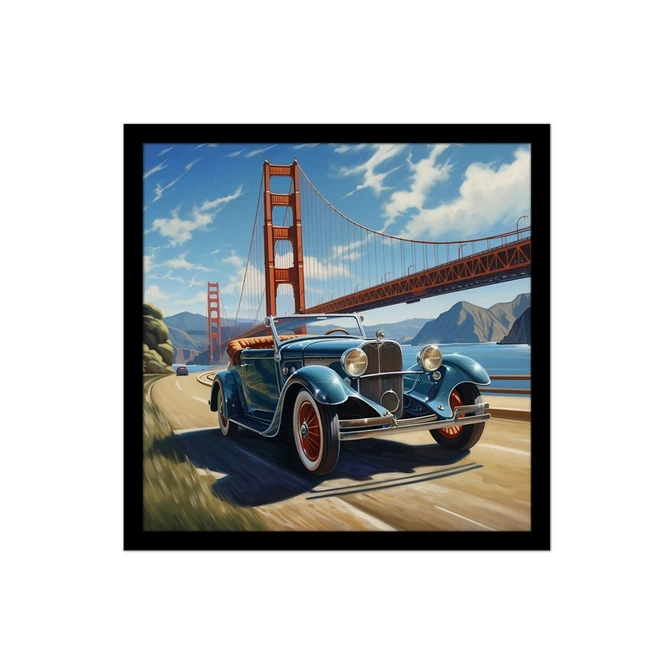 تابلو نوری بکلیت طرح گرافیکی ماشین قدیمی و کلاسیک مدل B-MID-20566