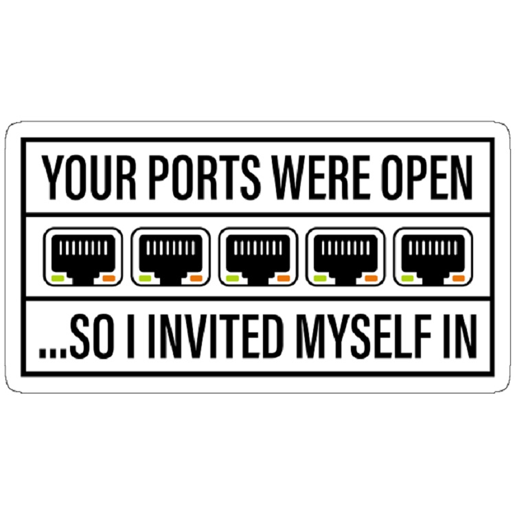 استیکر لپ تاپ مدل Your Ports Were Open