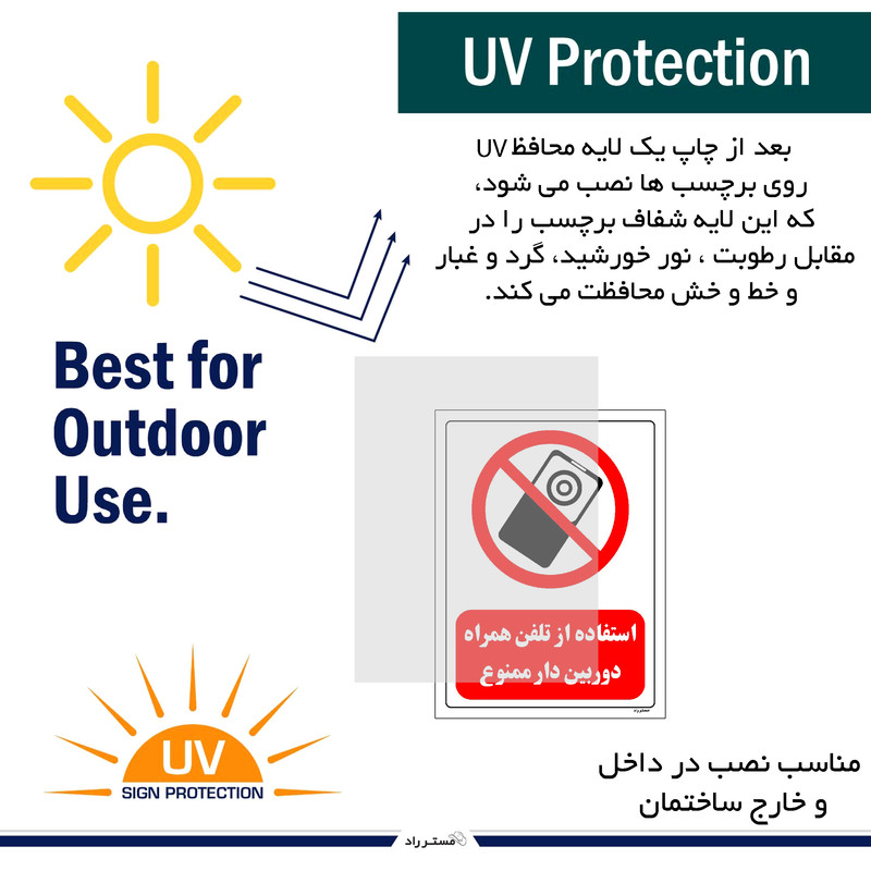 برچسب ایمنی مستر راد طرح استفاده از تلفن همراه دوربین دار ممنوع مدل HSE-OSHA-0478