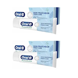 خمیر دندان اورال-بی مدل PURE ACTIVE حجم 75 میلی لیتر مجموعه 2 عددی